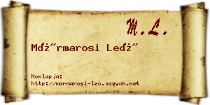 Mármarosi Leó névjegykártya